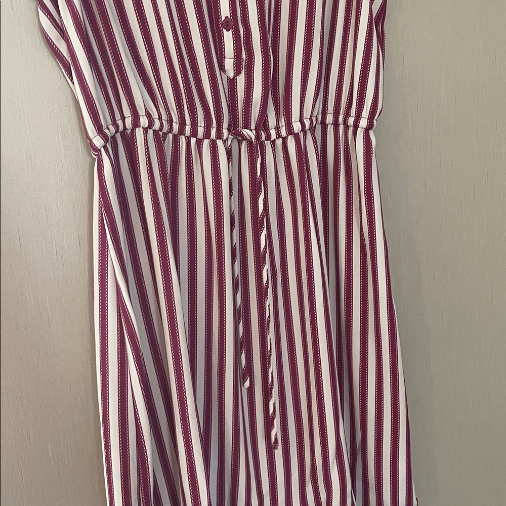 41 hawthorn dark purple fuschia pink white striped tank dress large - Picture 2 of 4